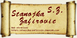 Stanojka Zafirović vizit kartica
